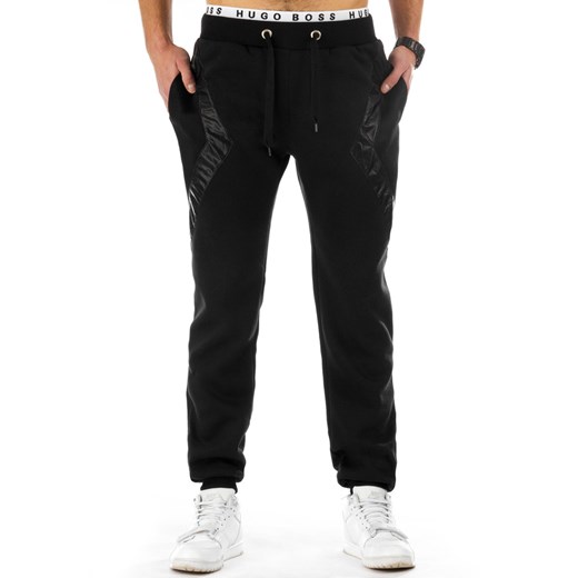 Spodnie męskie dresowe baggy czarne (ux0755)   XL DSTREET