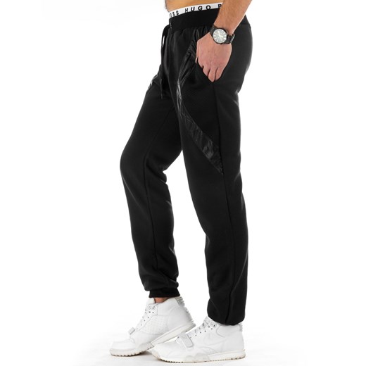 Spodnie męskie dresowe baggy czarne (ux0755)   S DSTREET