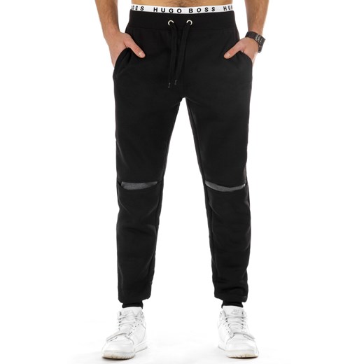 Spodnie męskie dresowe baggy czarne (ux0786)   M DSTREET