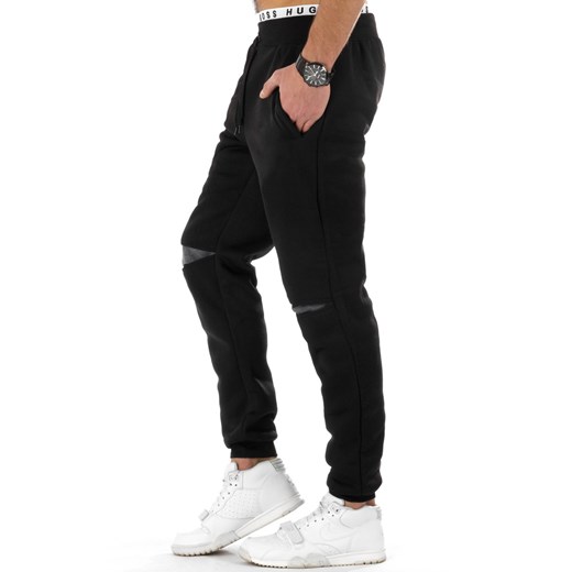 Spodnie męskie dresowe baggy czarne (ux0786)   XL DSTREET