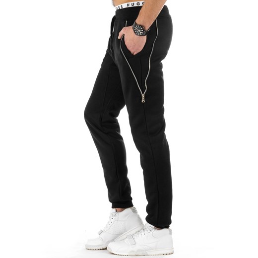 Spodnie męskie dresowe baggy czarne (ux0769)   XL DSTREET