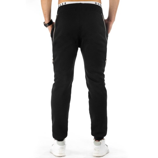 Spodnie męskie dresowe baggy czarne (ux0769)   L DSTREET