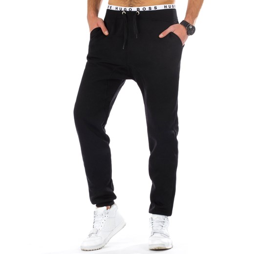 Spodnie męskie dresowe baggy czarne (ux0760)   XL DSTREET