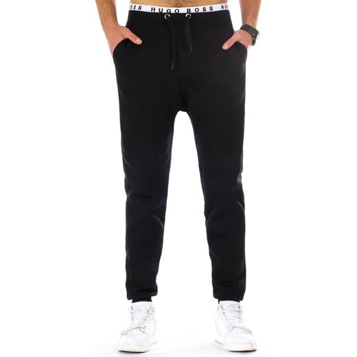 Spodnie męskie dresowe baggy czarne (ux0760)   M DSTREET
