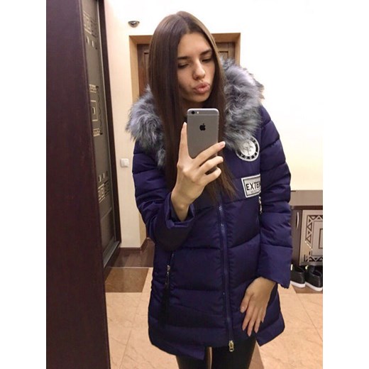 Kurtka pikowana, zimowa z kapturem, ciepla, khaki, mod 243 Multibrand  L FashionGO