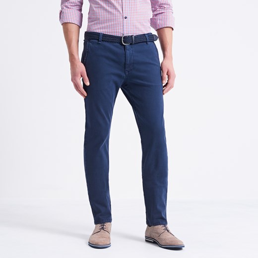 Reserved - Spodnie chino z paskiem - Granatowy