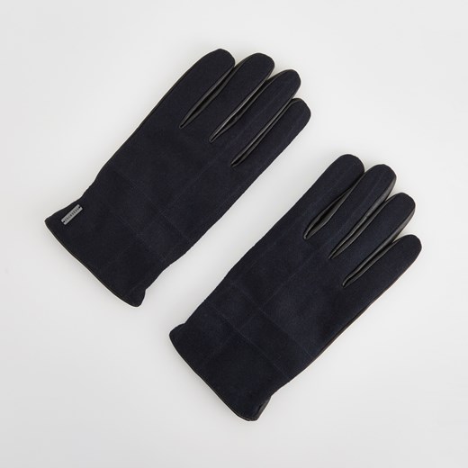 Reserved - Skórzane rękawiczki - Granatowy