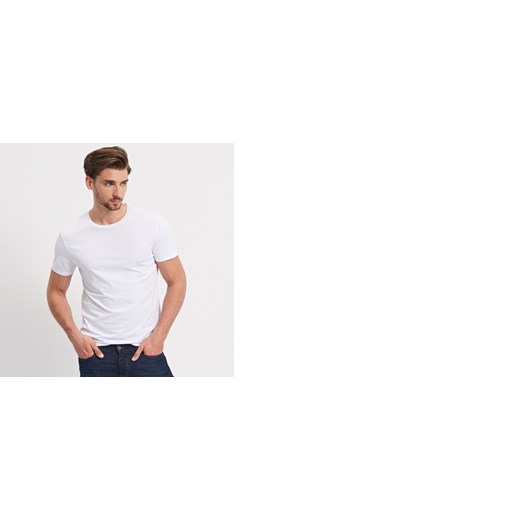 Reserved - T-shirt basic regular fit - Biały
