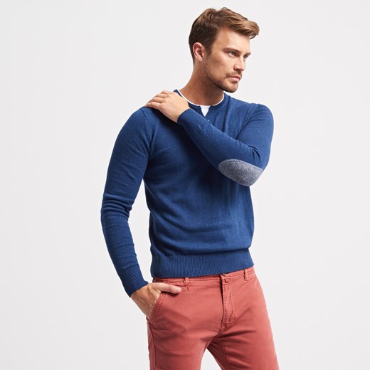 Reserved - Bawełniany sweter - Granatowy