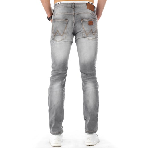 Spodnie jeansowe męskie szare (ux0791) Jeans  S30 DSTREET