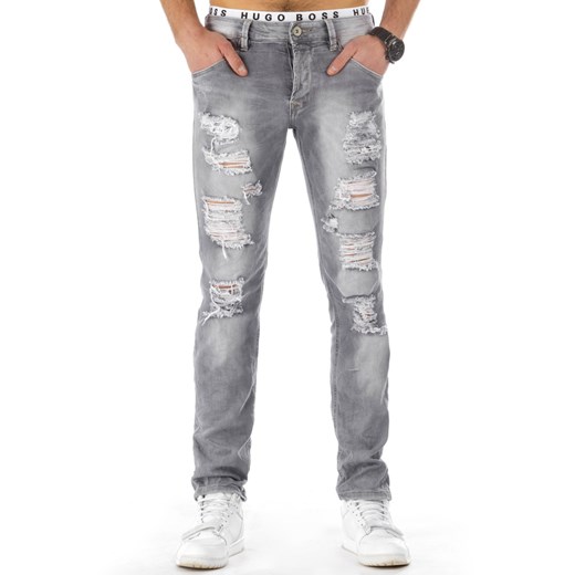 Spodnie jeansowe męskie szare (ux0792) Jeans  s34 DSTREET