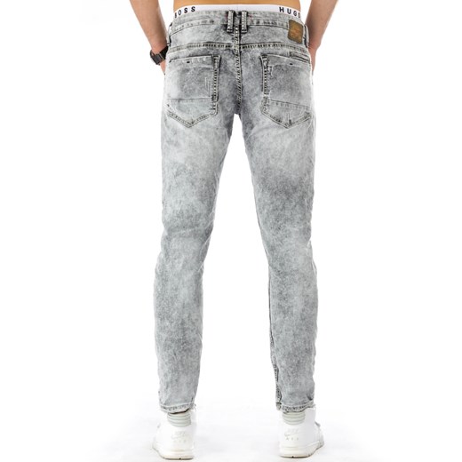Spodnie jeansowe męskie szare (ux0793) szary Jeans s34 DSTREET