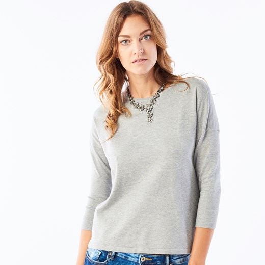 Mohito - Minimalistyczny sweter z zamkami - Szary