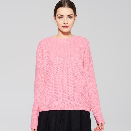 Sinsay - Ciepły sweter oversize - Różowy