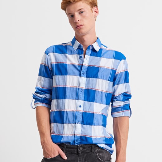 Reserved - Koszula w kratę yfl - Niebieski