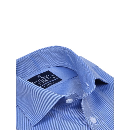 Deep Blue Two-Ply Cotton Luxury Twill Slim Fit Shirt James Button jamesbutton.com