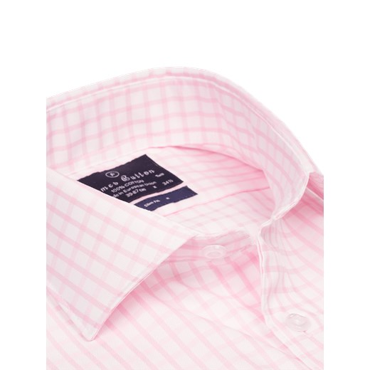 Check Pink Two-Ply Cotton Luxury Twill Slim Fit Shirt  James Button  jamesbutton.com