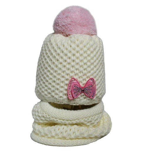Zimowa czapka dziecięca z kominkiem, rozmiar 1 – 3 lat bezowy Proman  