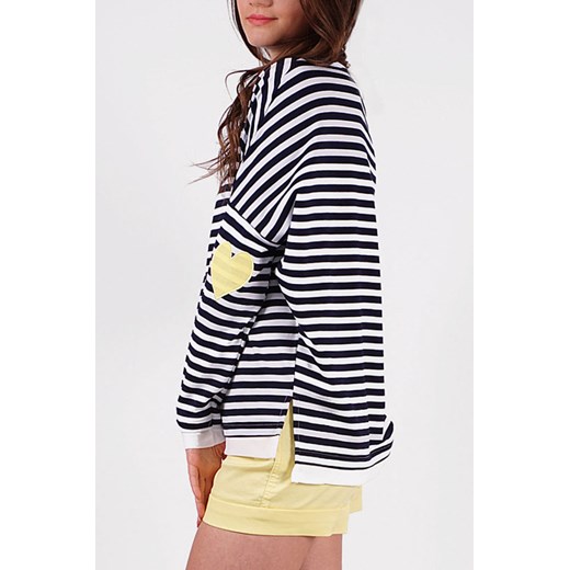 Marynarska bluza oversize z serduszkiem szary L MOOSHI
