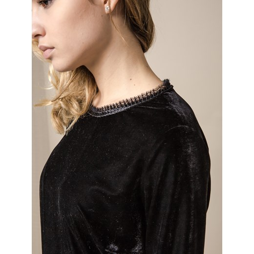 SUKIENKA LEMONADA Z MATERIAŁU TYPU AKSAMIT CZARNA Yups  S 