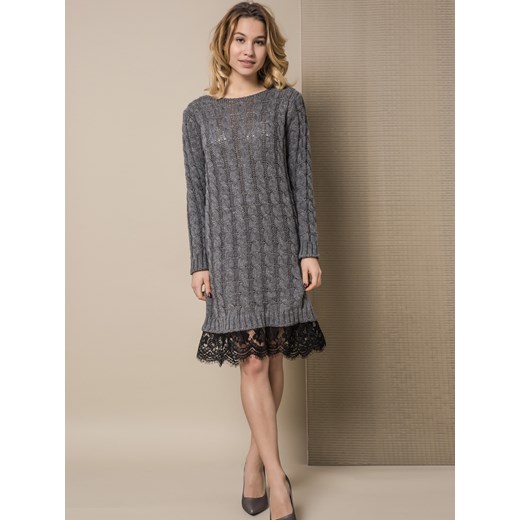 SWETER LEMONADA Z DZIANINY SZARY Yups U