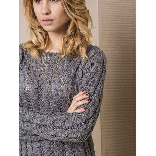 SWETER LEMONADA Z DZIANINY SZARY Yups U