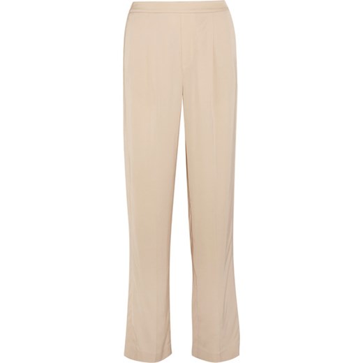 Pleated satin wide-leg pants  Vince bezowy  NET-A-PORTER