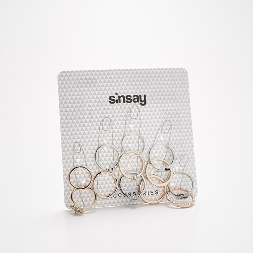 Sinsay - Paka pierścionków - Wielobarwny szary Sinsay One Size 