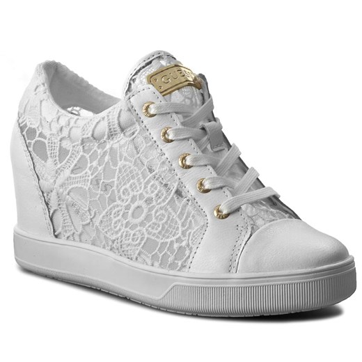 Sneakersy GUESS - Finna FLFIN1 LAC12 WHITE Guess szary 37 eobuwie.pl