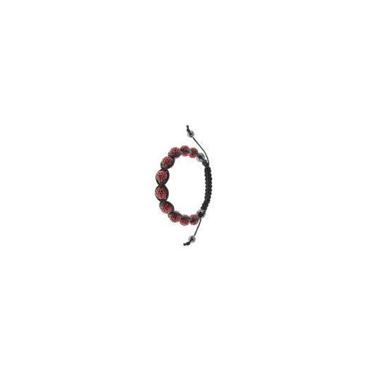 Bransoletka sznurkowa pr.925 czerwony z krzemem