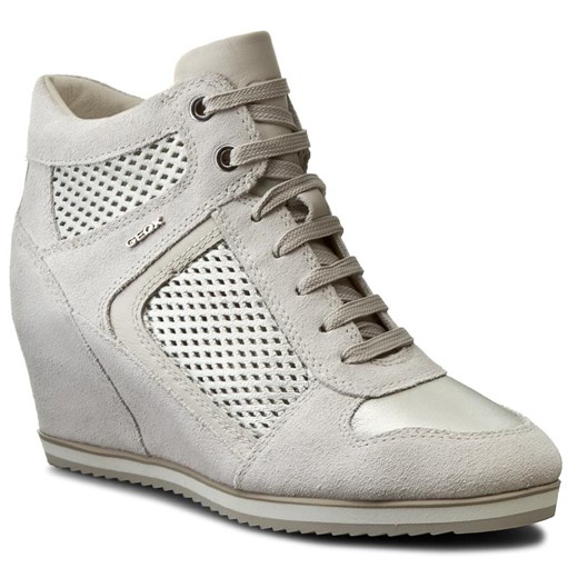 Sneakersy GEOX - D Illusion B D7254B 022BV C0451 Off Wht/Platinum Geox szary 40 eobuwie.pl