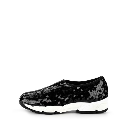 Czarne buty typu sneakers z cekinami czarny  36 Primamoda