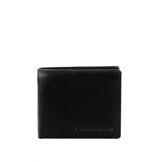 Czarny portfel męski ze skóry licowej  czarny  Primamoda