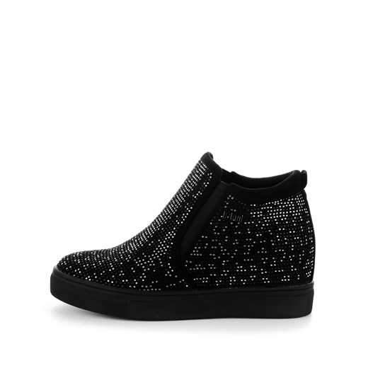 Czarne sportowe buty z koralikami  czarny 38 Primamoda