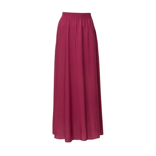 Burgundy Shirred Maxi Skirt 