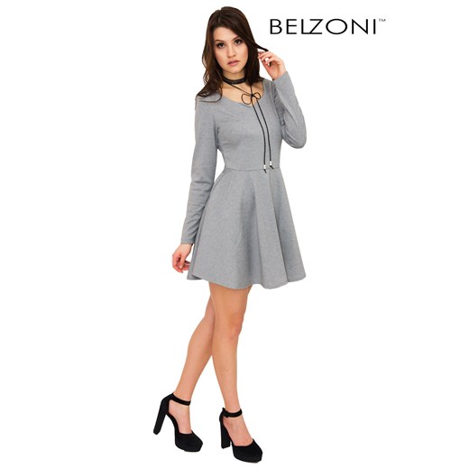 Sukienka Francesca Gray - szara melanżowa rozkloszowana  Belzoni L/XL okazja  