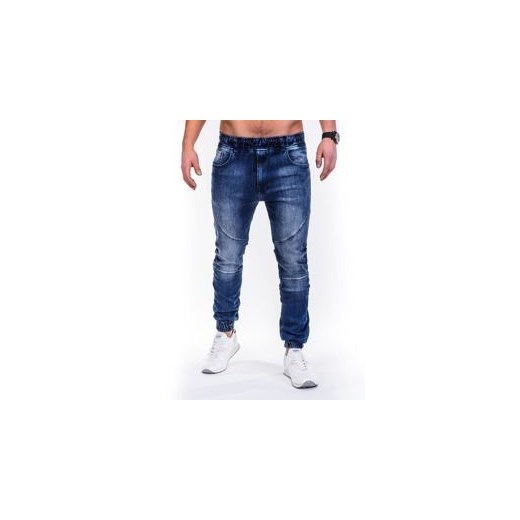 Spodnie męskie jeansowe joggery P470 - jeansowe