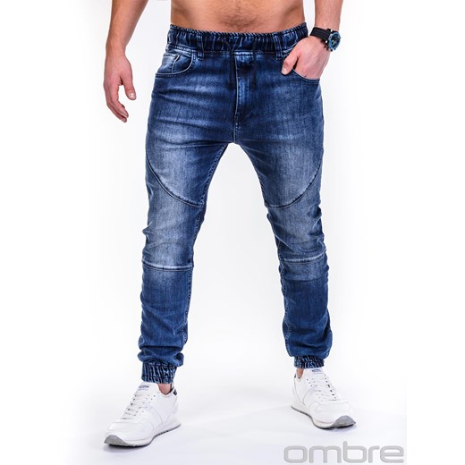 Spodnie męskie jeansowe joggery P470 - jeansowe
