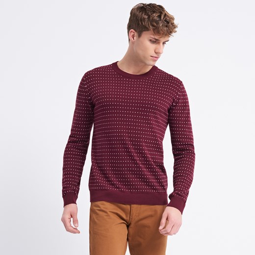 Reserved - Sweter w minimalistyczny wzór - Brązowy - męska Reserved  L 
