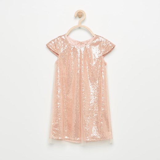 Reserved - Sukienka z błyszczącej tkaniny - Różowy