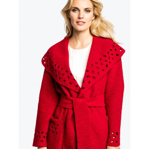 Czerwony płaszcz wełniany COAT Potis&verso czerwony 36 okazja Eye For Fashion 