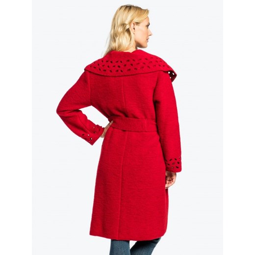 Czerwony płaszcz wełniany COAT pomaranczowy Potis&verso 40 wyprzedaż Eye For Fashion 