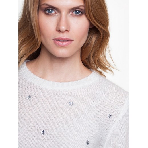 Sweter zdobiony kryształkami Swarovskiego BESO L’ame De Femme rozowy 40 wyprzedaż Eye For Fashion 
