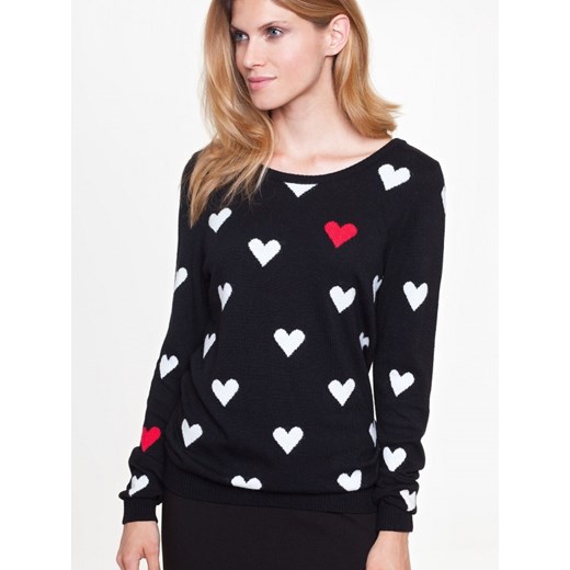Sweter wełniany w serca FOSA