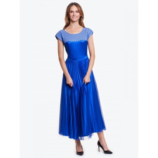 Suknia z rozkloszowanym dołem CATINA niebieski Potis&verso 46 promocja Eye For Fashion 