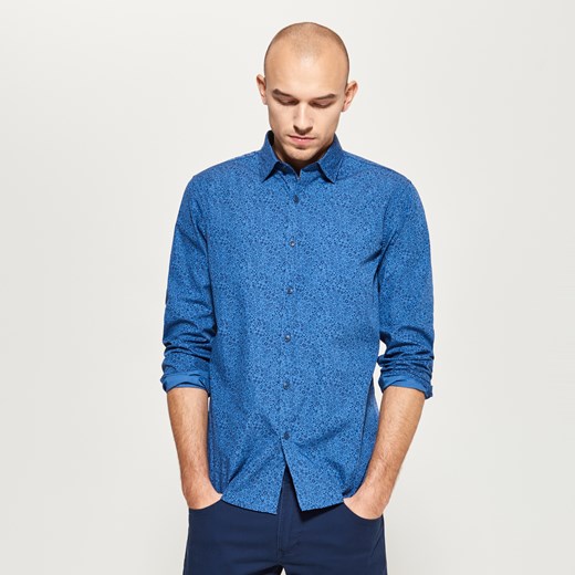Reserved - Koszula we wzory - Niebieski  Reserved XL 