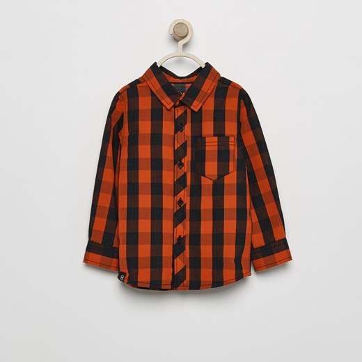 Reserved - Koszula w kratę - Pomarańczowy brazowy Reserved 80 