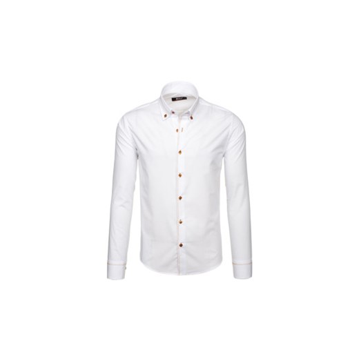 Biała koszula męska elegancka z długim rękawem Bolf 6964 Denley.pl  2XL promocja  