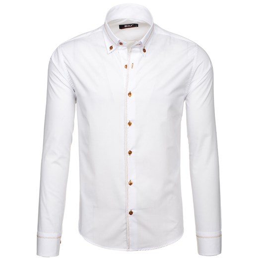 Biała koszula męska elegancka z długim rękawem Bolf 6964 Denley.pl  2XL okazyjna cena  