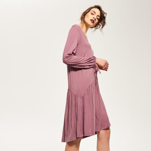 Reserved - Gładka sukienka mini - Fioletowy Reserved brazowy XS 